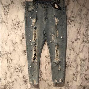 NWT fashion nova pearl jeans